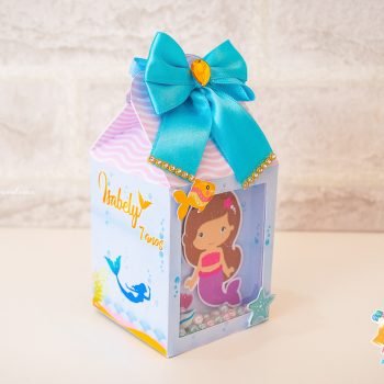 Caixa Milk Visor Tema Festa Sereia Luxo