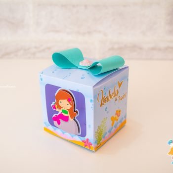 Caixa Cubo Tema Festa Sereia Luxo