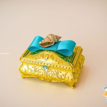 Bauzinho dourado Tema Festa Sereia Luxo